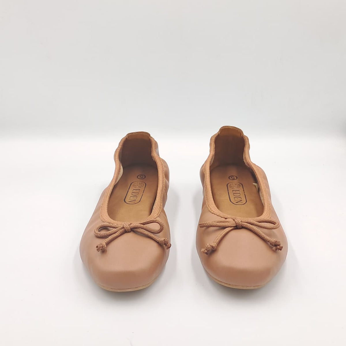 Elasticated Bow Pump - Leather