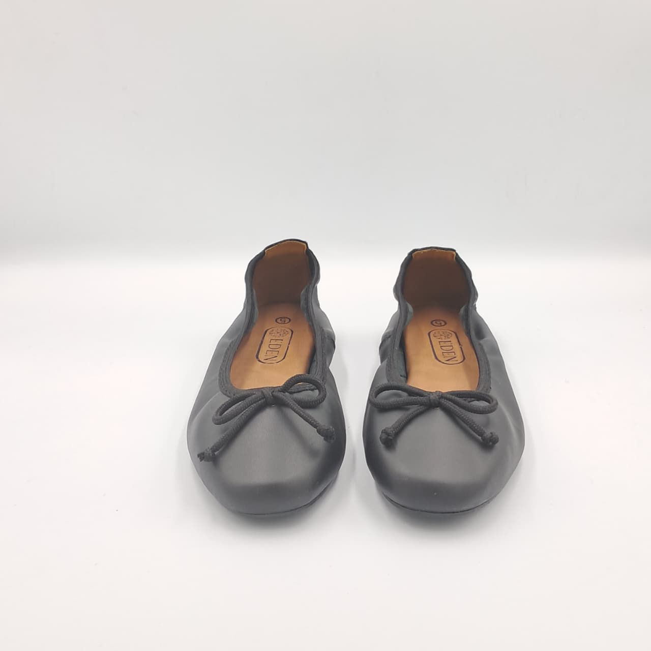 Elasticated Bow Pump - Leather